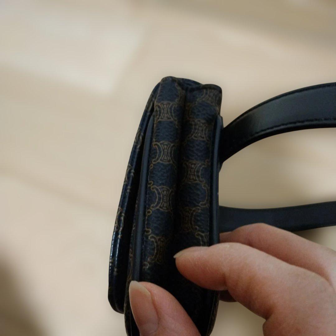 CELINEブラックドットパターンボディウエストバッグ