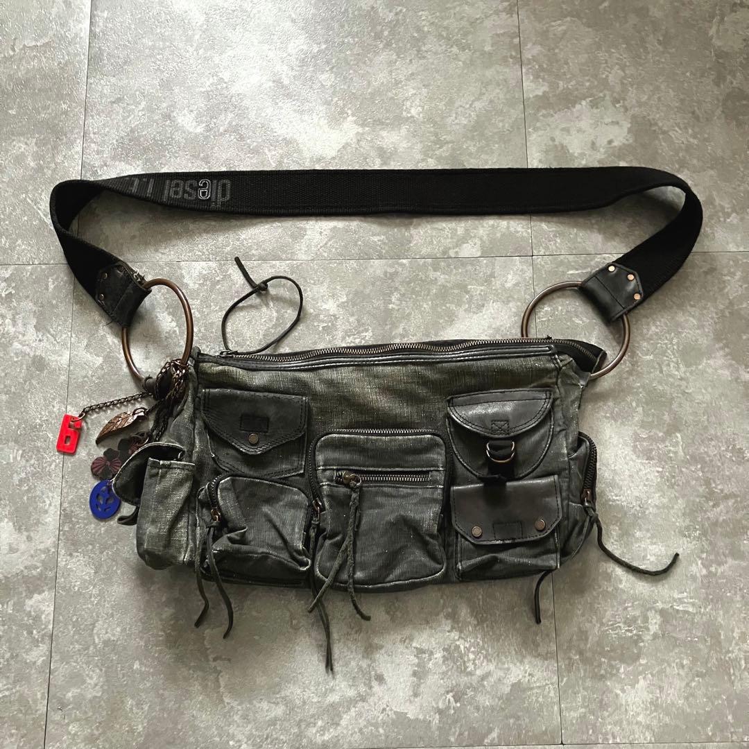バッグ 90s00s diesel multi-pocket shoulder bag