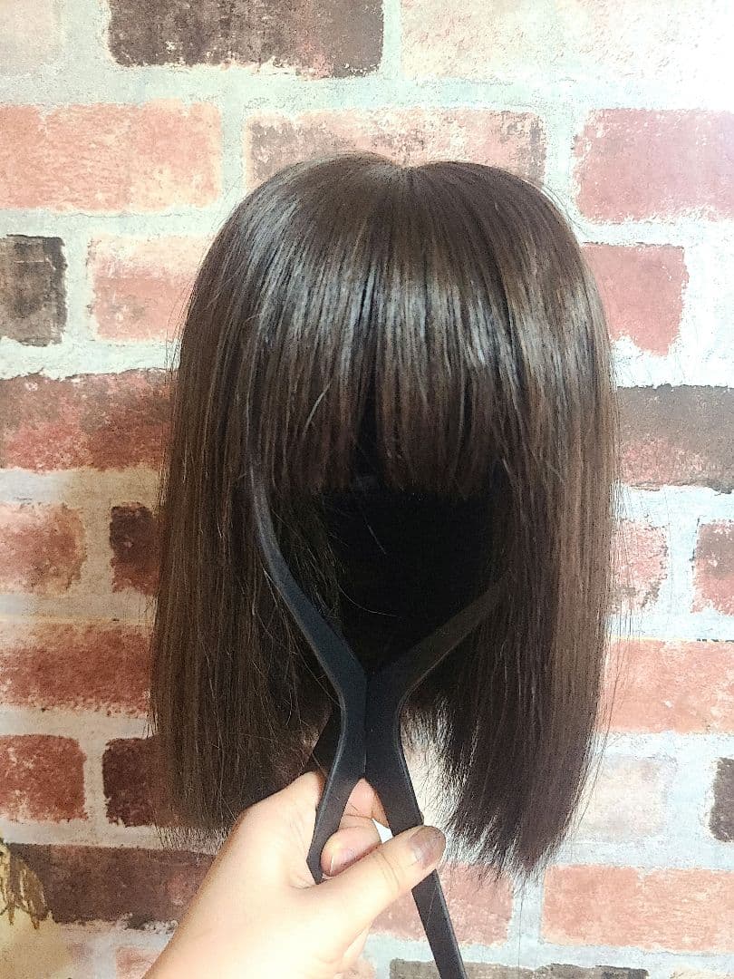 リネアストリア　天使のミニボブ ダークブラウン 人毛MIX ウィッグ