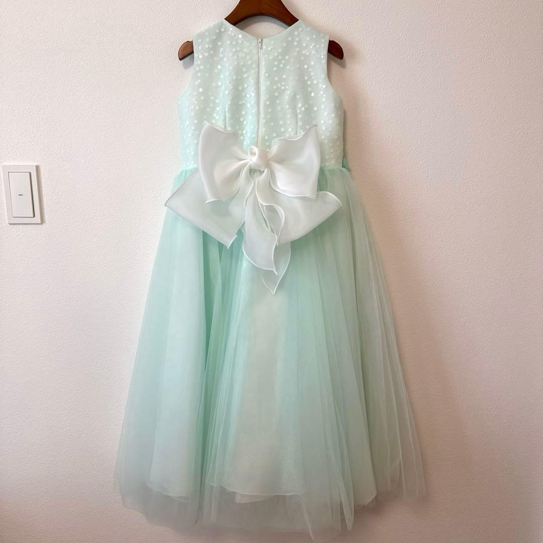 DRESCCO ミントブルージュエリーロングドレス 130cm