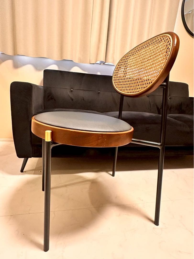 ラタンのダイニングチェア 2脚セット