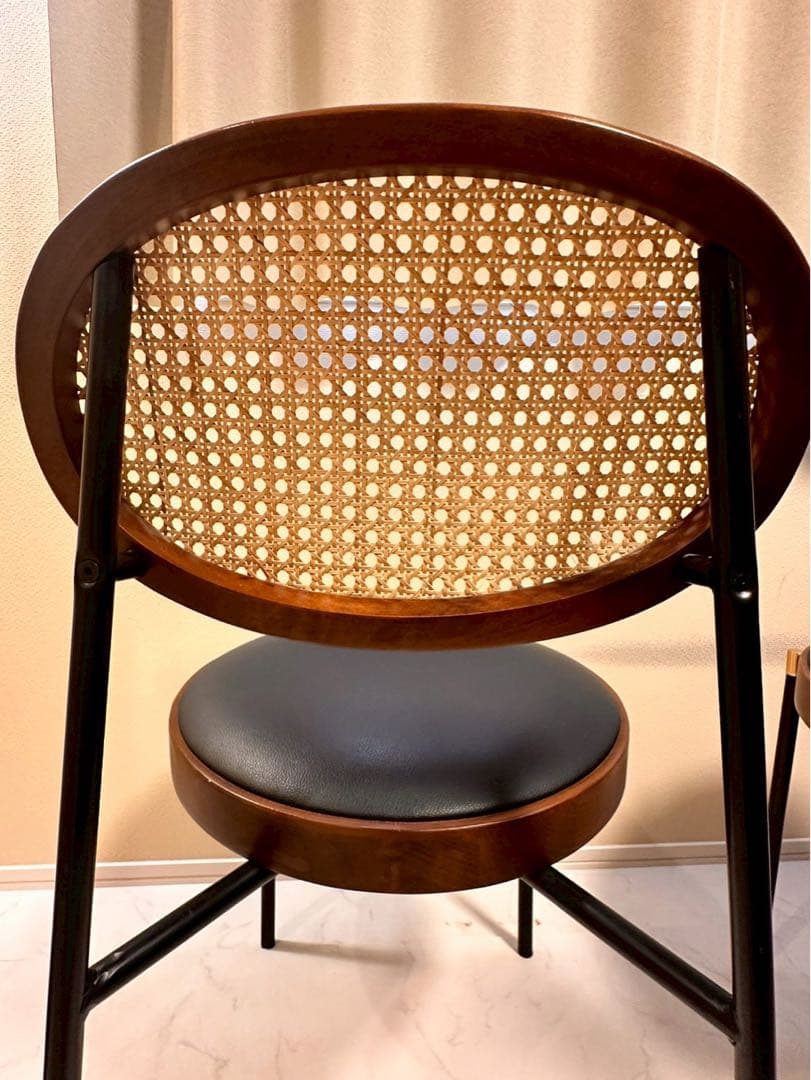 ラタンのダイニングチェア 2脚セット