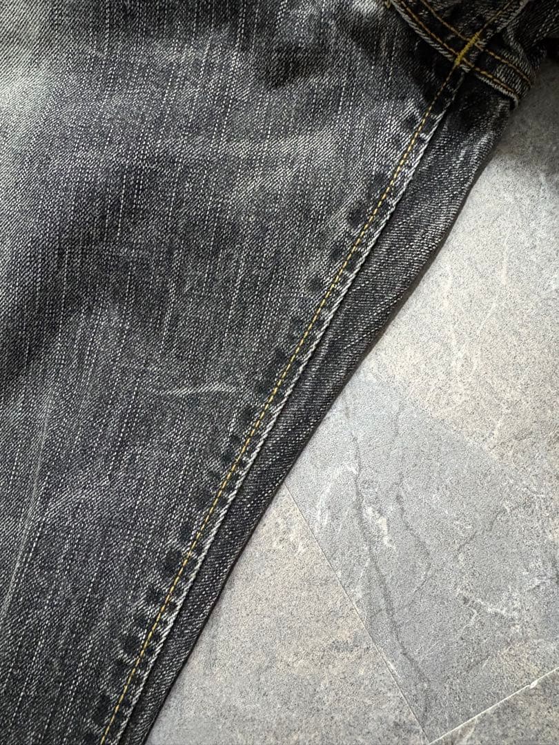 パンツ EDWIN selvage wide black denim pants W32