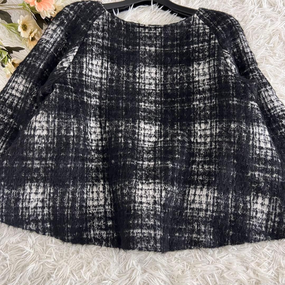 ADORE アドーア アルパカ シャギー チェック ニット ブラウス