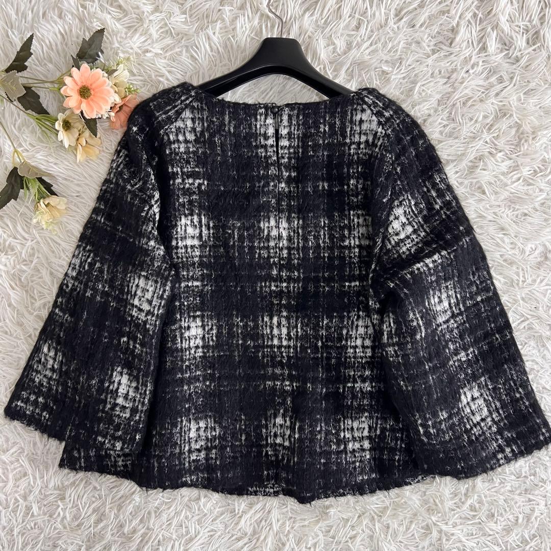 ADORE アドーア アルパカ シャギー チェック ニット ブラウス