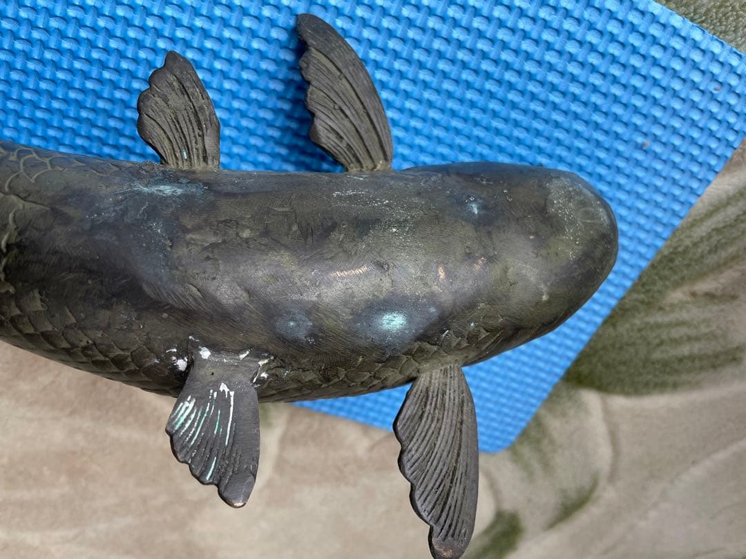 鯉の置物 銅製 旧家蔵出 江戸？〜明治頃