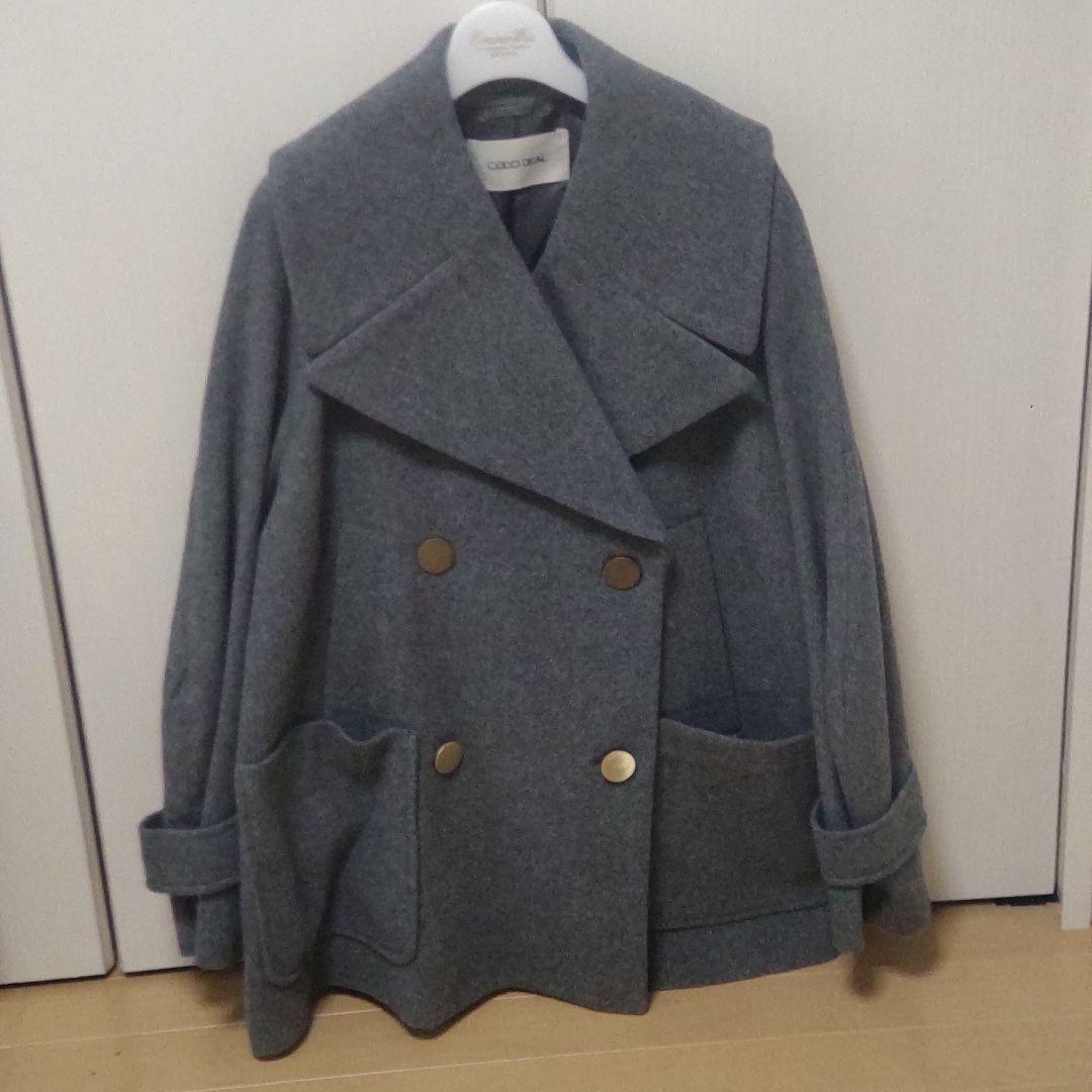新品未使用 ココディール インペリアルモッサショートPコート グレー