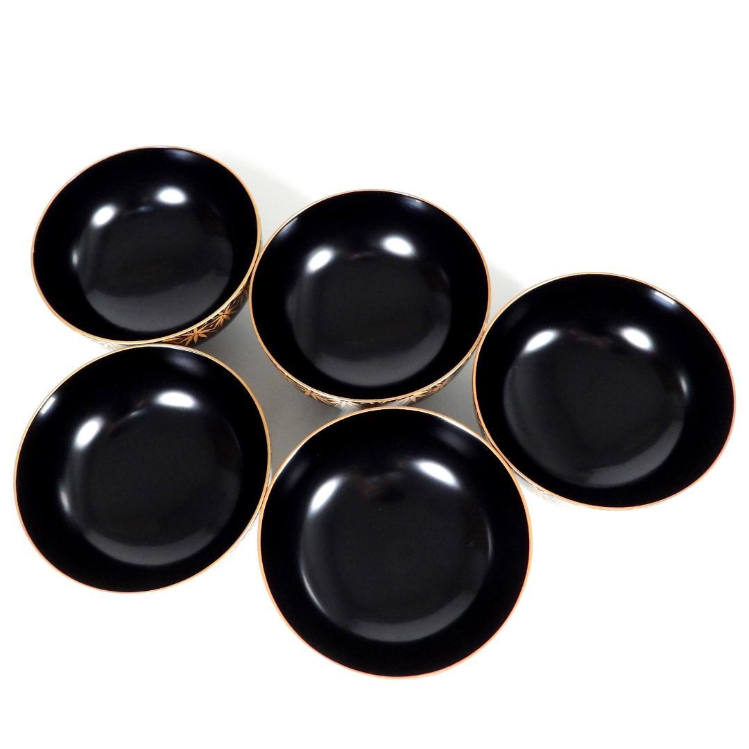 木田理平造 本金時代蒔絵 桐竹紋 吸物椀 五客 共箱