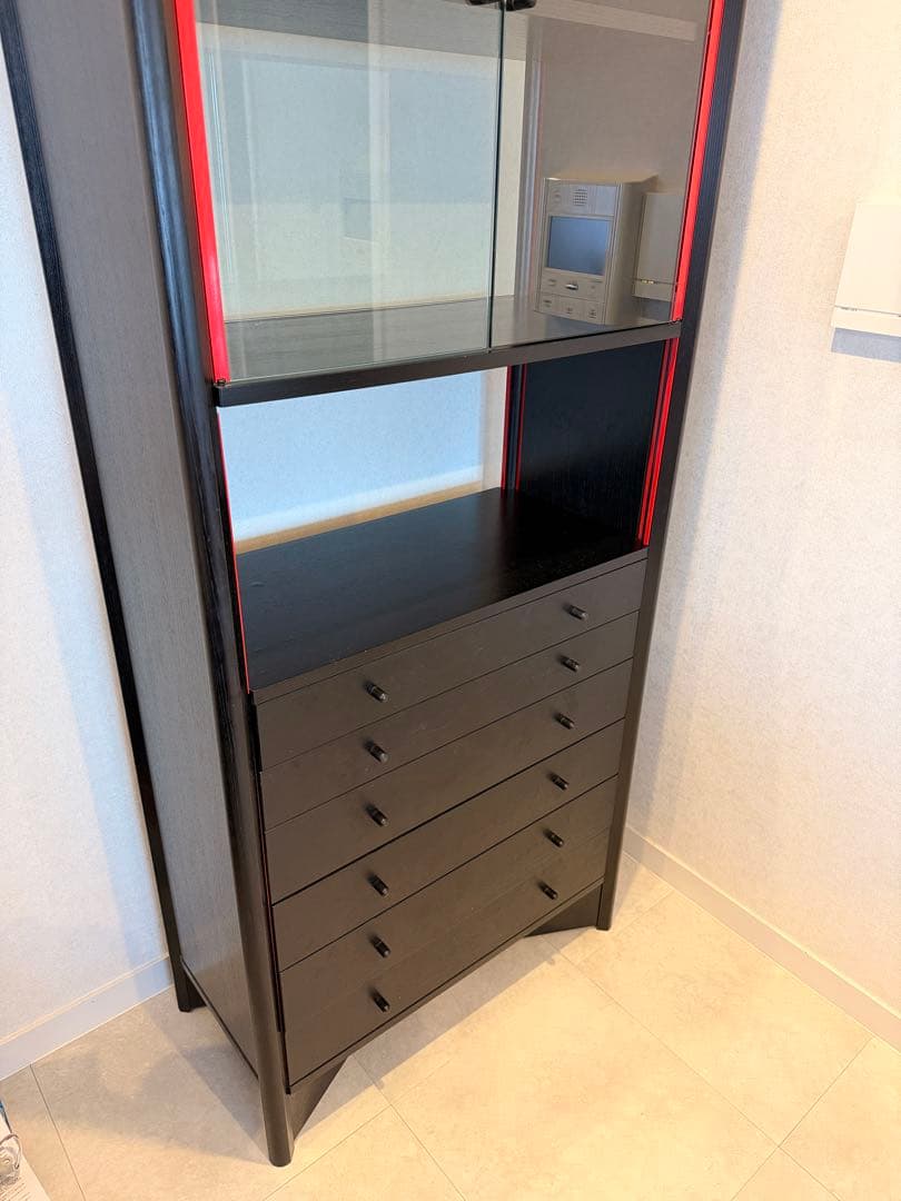 Cassina ixc / カッシーナ　キャビネット 6段　ブラック&レッド