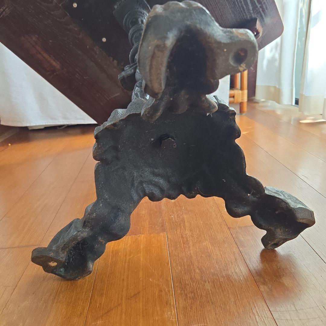 鉄脚　70cm四角木製テーブル