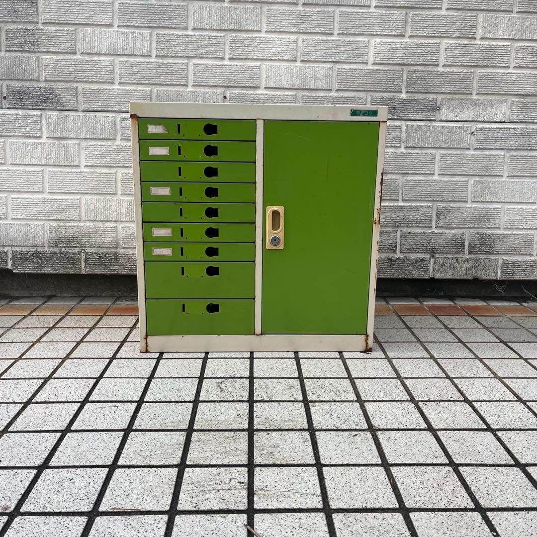 【アンティーク】昭和レトロ ヨドコウ スチールキャビネット レターケース 古道具