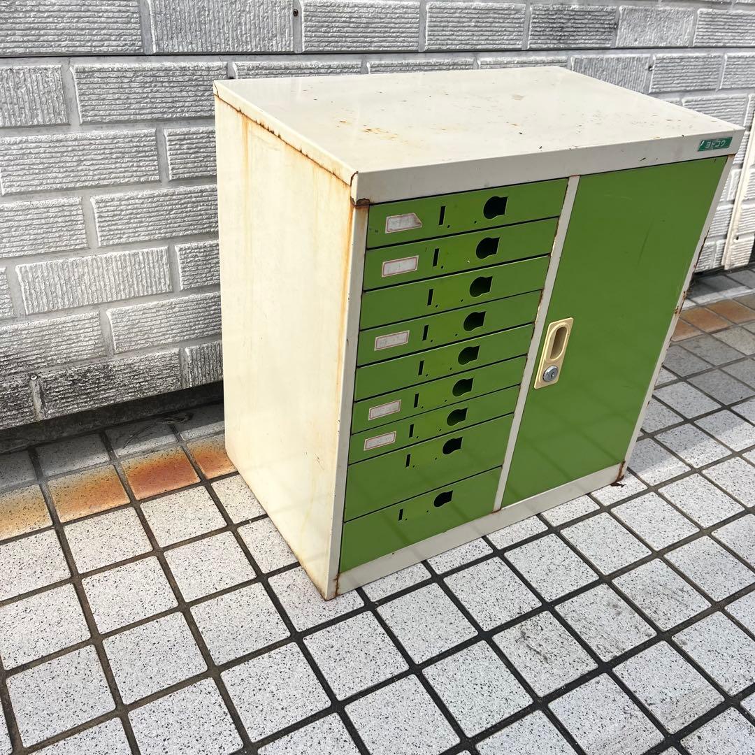 【アンティーク】昭和レトロ ヨドコウ スチールキャビネット レターケース 古道具