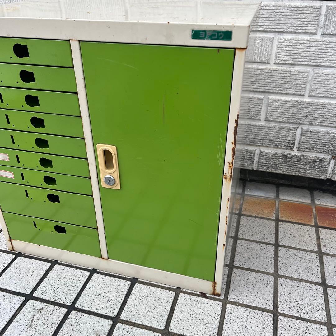 【アンティーク】昭和レトロ ヨドコウ スチールキャビネット レターケース 古道具