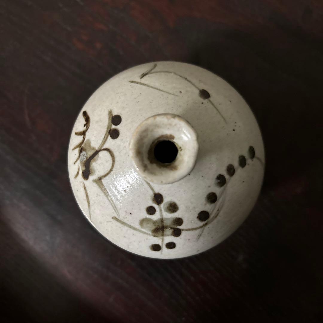 古伊万里染付油壷　⑤江戸時代　骨董　民芸　古道具　アンティーク　検:白洲正子李朝