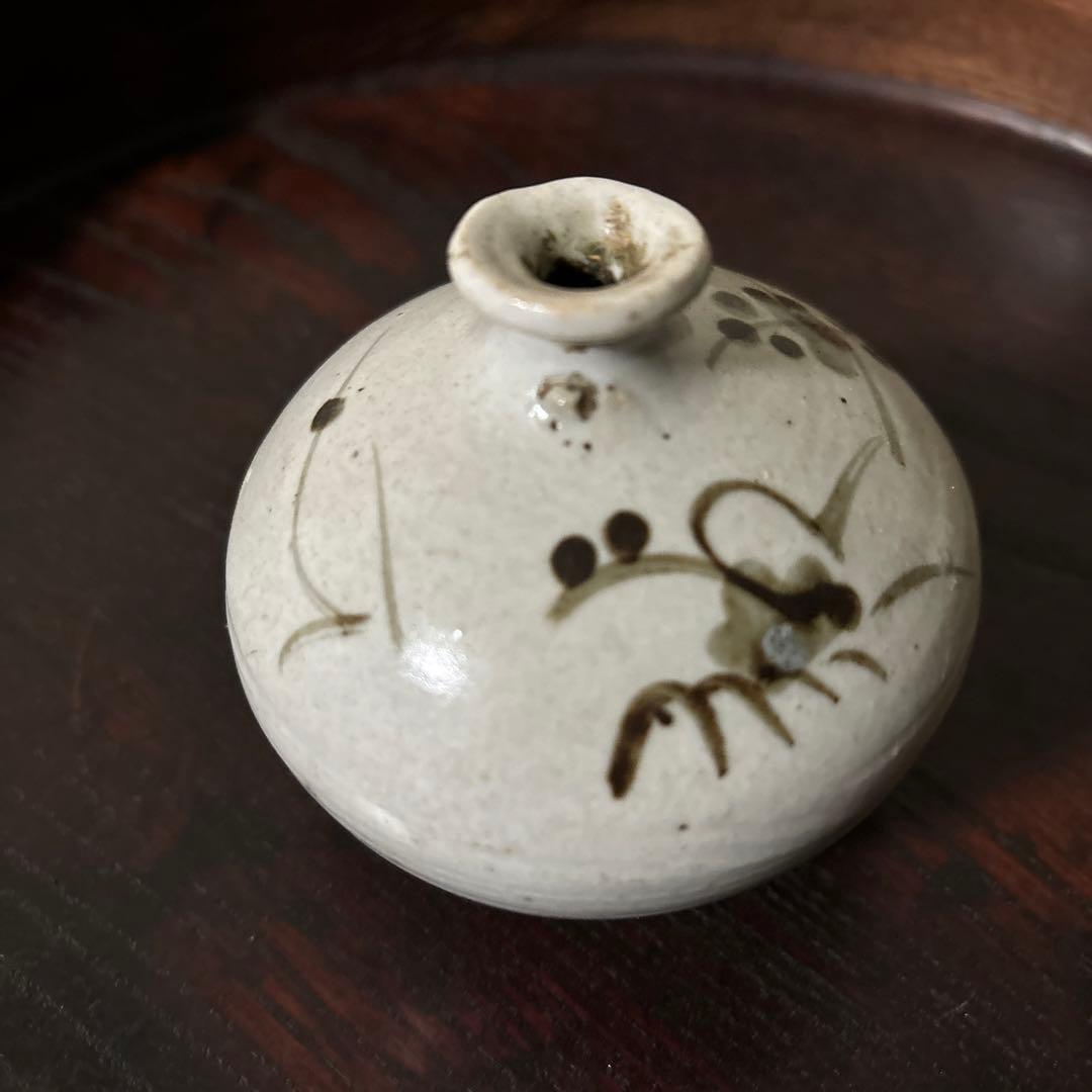 古伊万里染付油壷　⑤江戸時代　骨董　民芸　古道具　アンティーク　検:白洲正子李朝