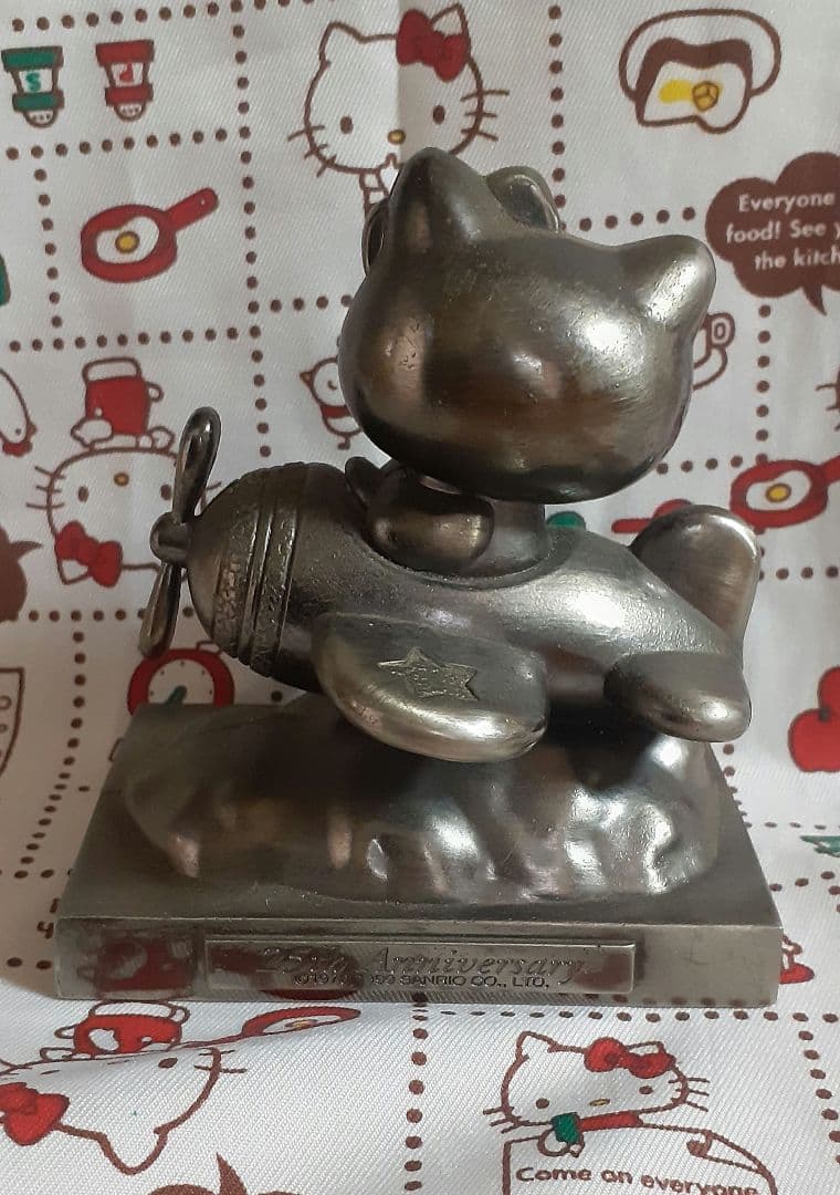 激レア キティ25周年シルバーブロンズ置物 1999年発売物