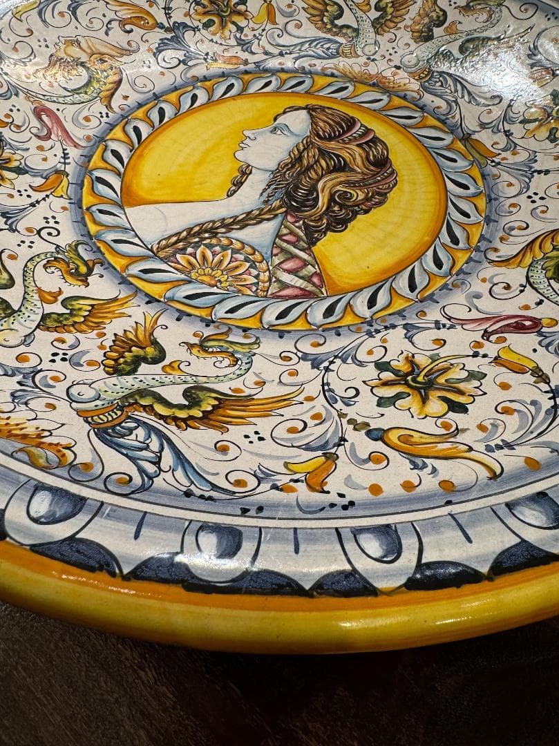 大皿イタリア製　大絵皿　イタリア製　装飾皿　陶器