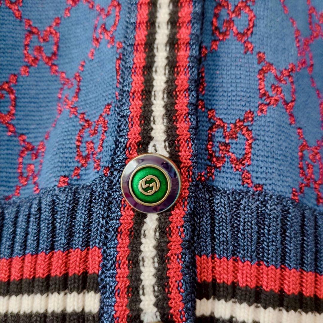 ◾︎極美品◾︎ グッチ ラメファブリックカーディガン GG シェリーライン カシミヤ