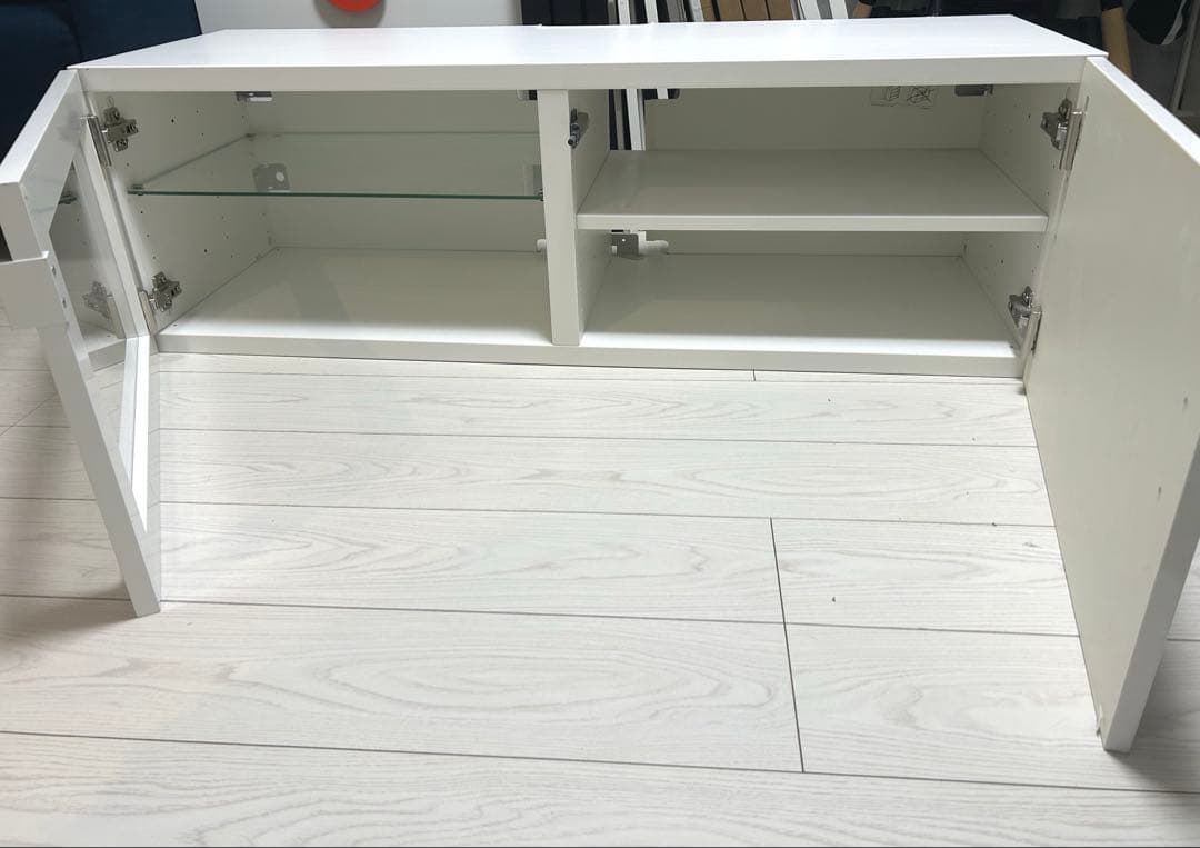 【美品】IKEA BESTÅ ベストー　テレビ台 ガラス天板