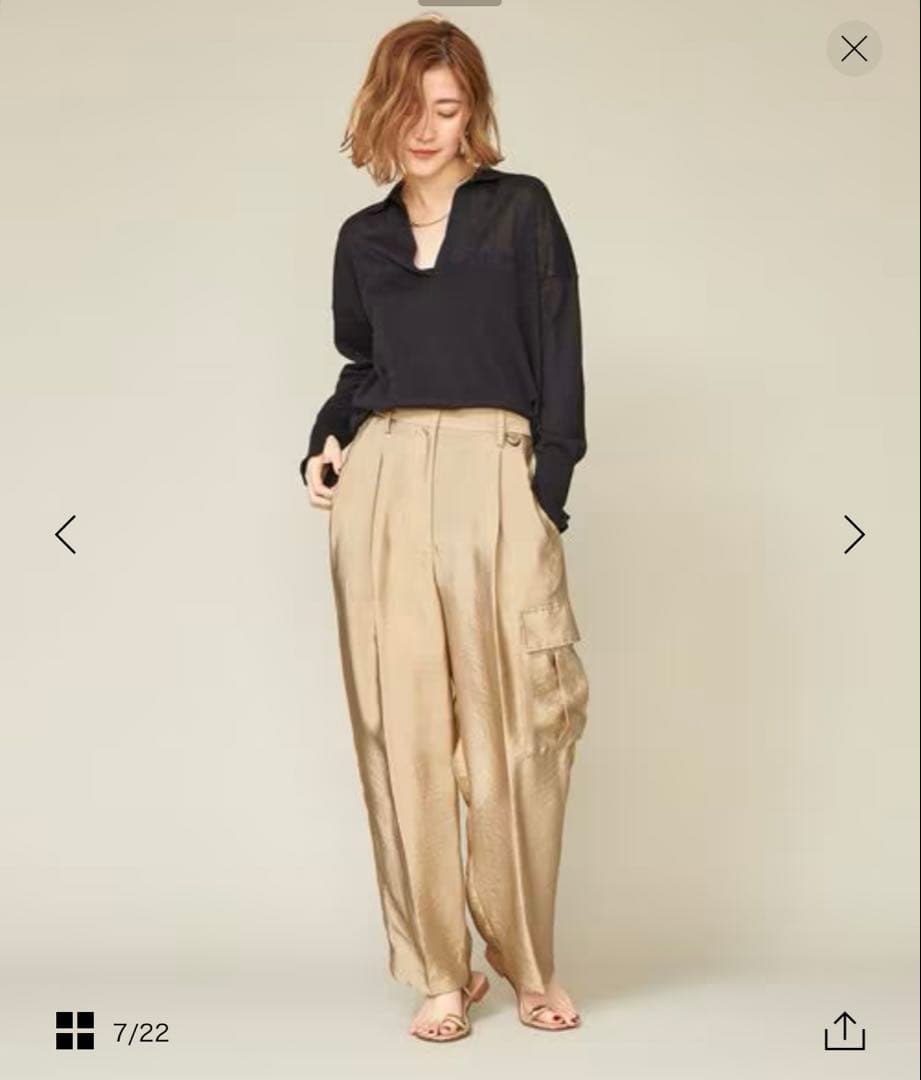 【CONTE】サテンカーゴパンツ　サイズ36