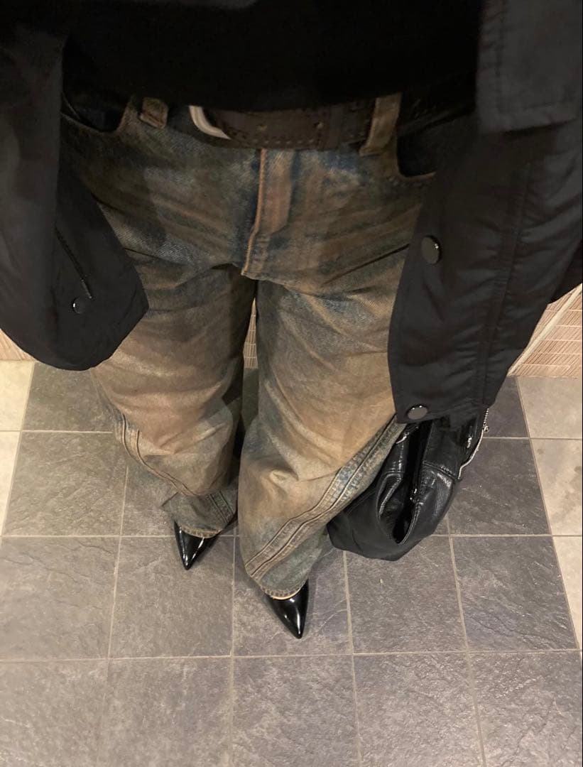 パンツ nvrfrgt 3D Twisted Wide Leg Jeans