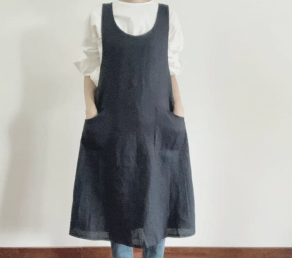 fog linen work リネン オーバー エプロン マカダム