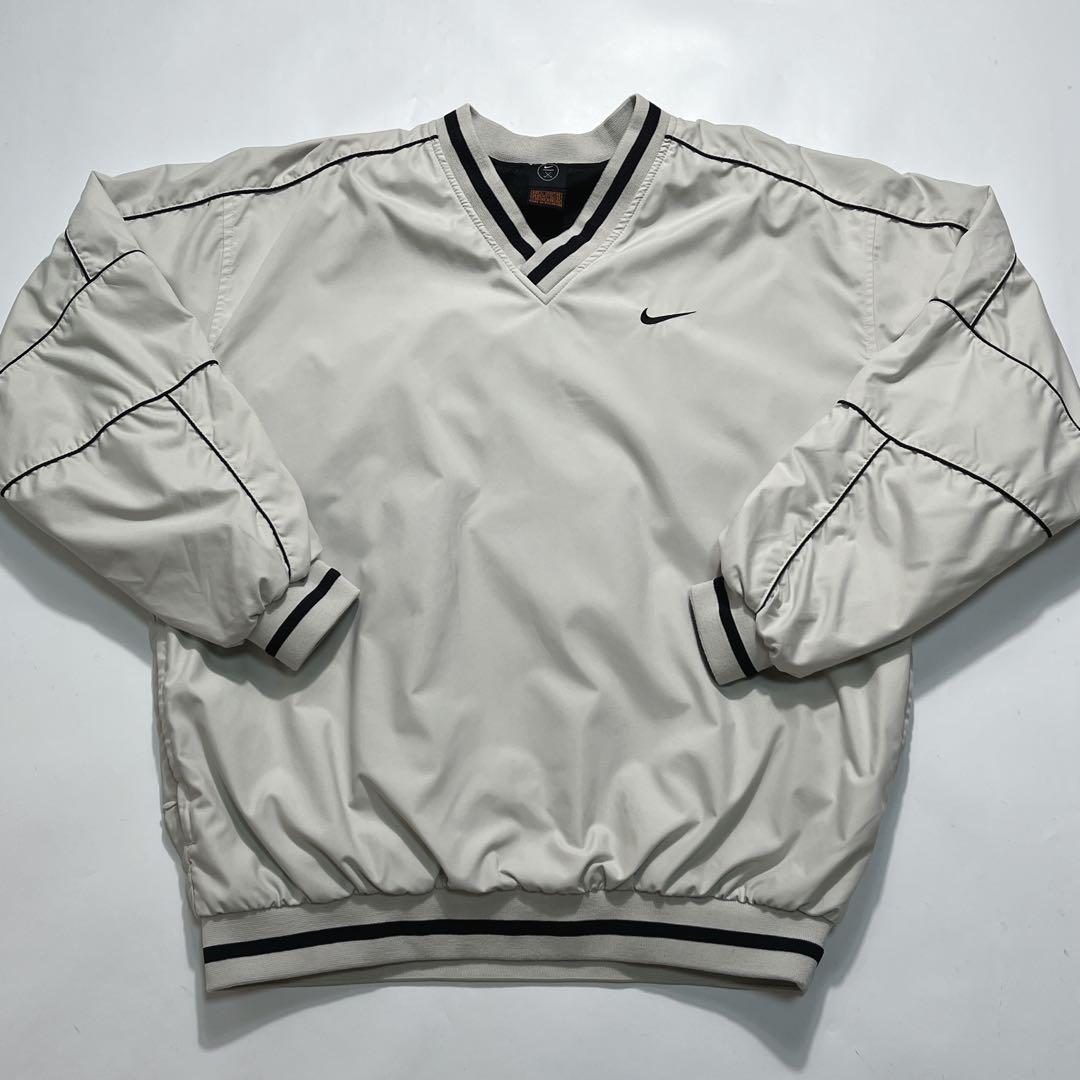 90s ナイキゴルフ ナイロンプルオーバー ピステ XL オフホワイト 7700