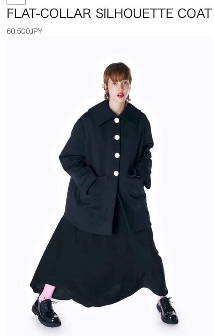 エンフォルド FLAT-COLLAR SILHOUETTE COAT