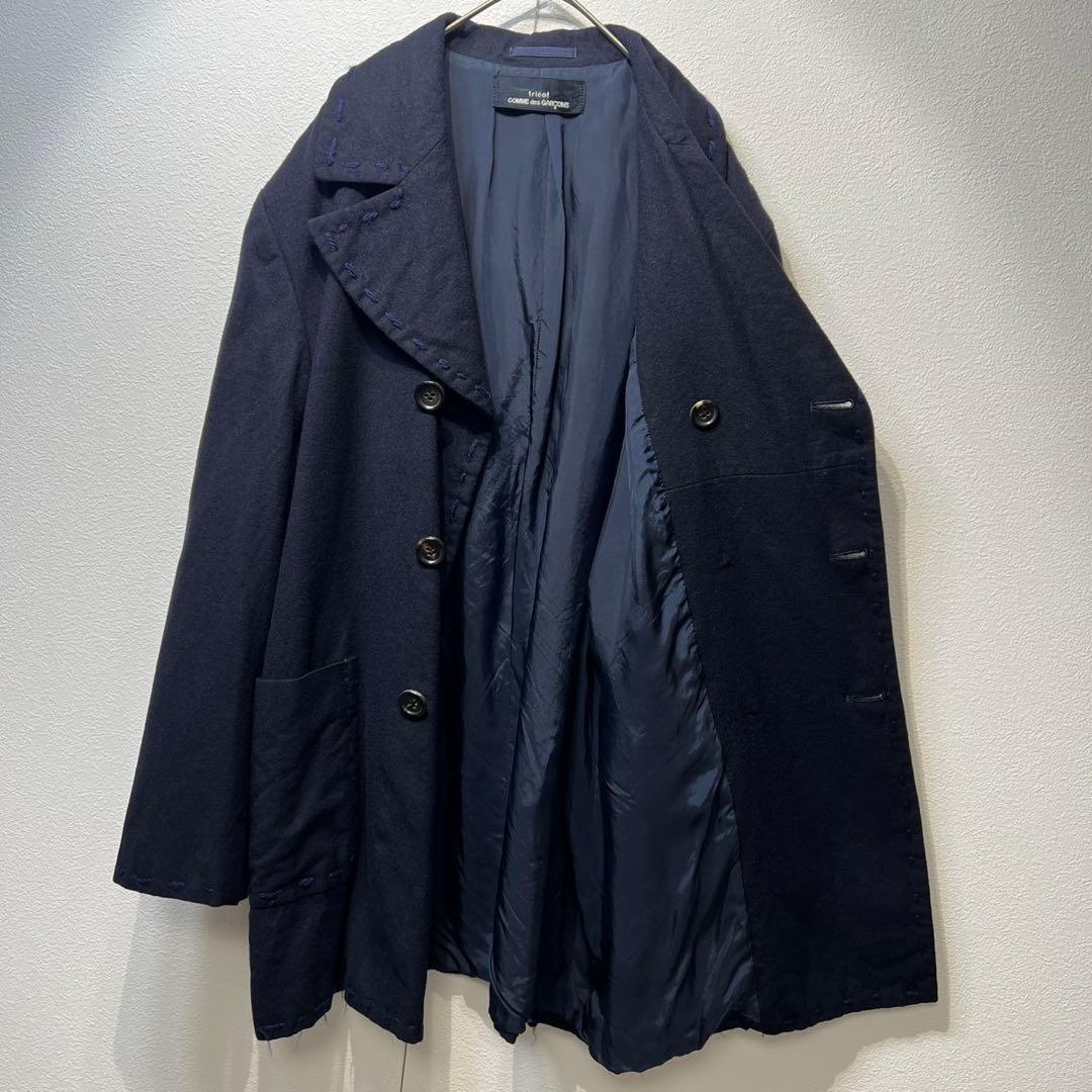 希少 90年製 トリコ コムデギャルソン 上質 ウール ステッチ ピーコート