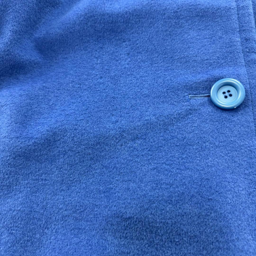 ジバンシー カシゴラ フード ベルテッドコート ウール カシミヤ アンゴラ 青