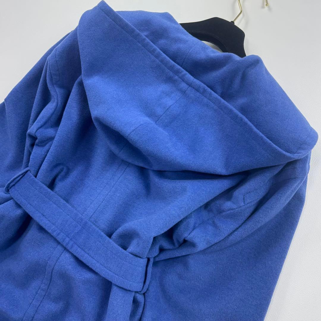 ジバンシー カシゴラ フード ベルテッドコート ウール カシミヤ アンゴラ 青