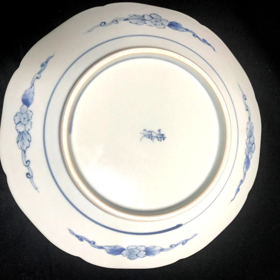 有田焼　佐藤走波　染錦牡丹文　輪花鉢　大皿　22㎝