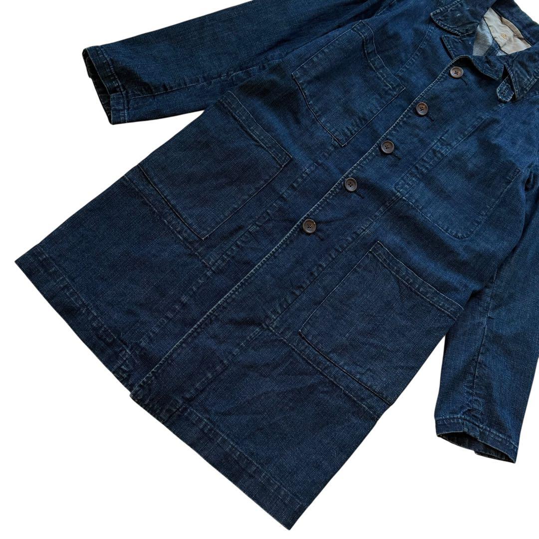 【Rロゴ刺繍】45rpm デニム カバーオール ショップコート 藍染め 2 M