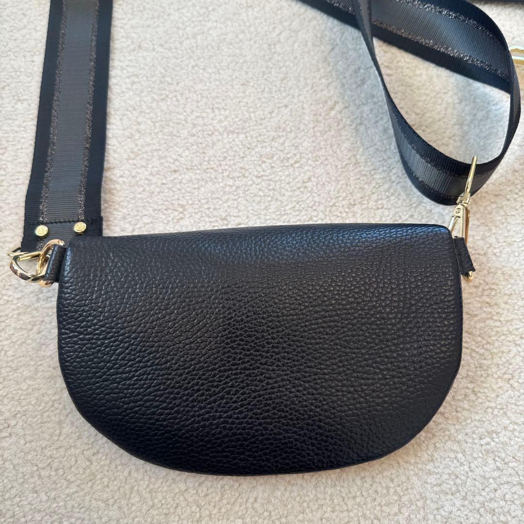 ELIE BEAUMONT エリー・ビューモント ブラックレザー ボディバッグ