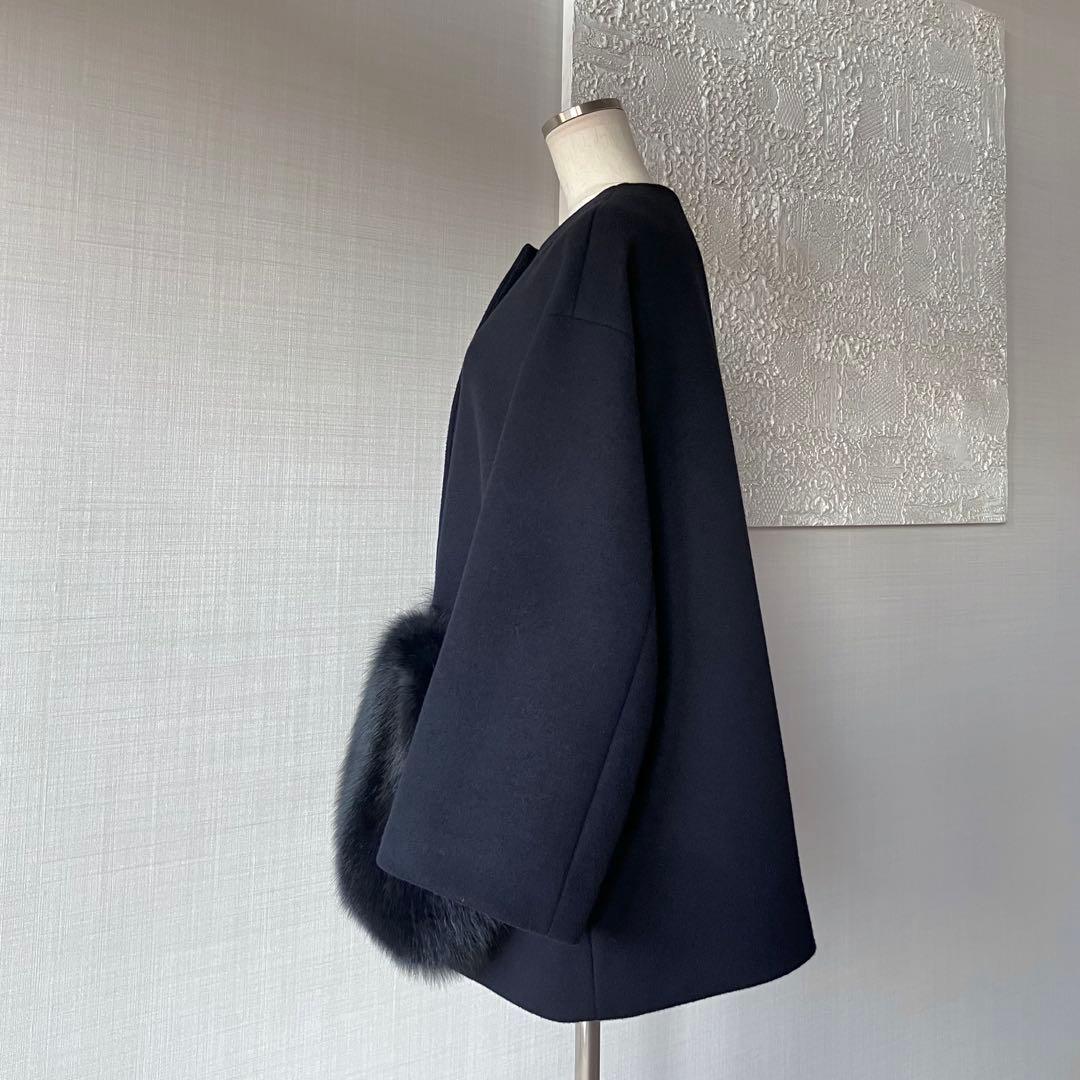 美品☆定価16.5万UNITED ARROWSファーポケット コート 36