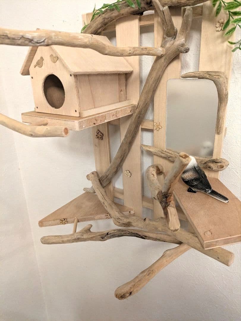バードアスレチック　流木　壁掛け 止まり木 36バードトイ　バードジム
