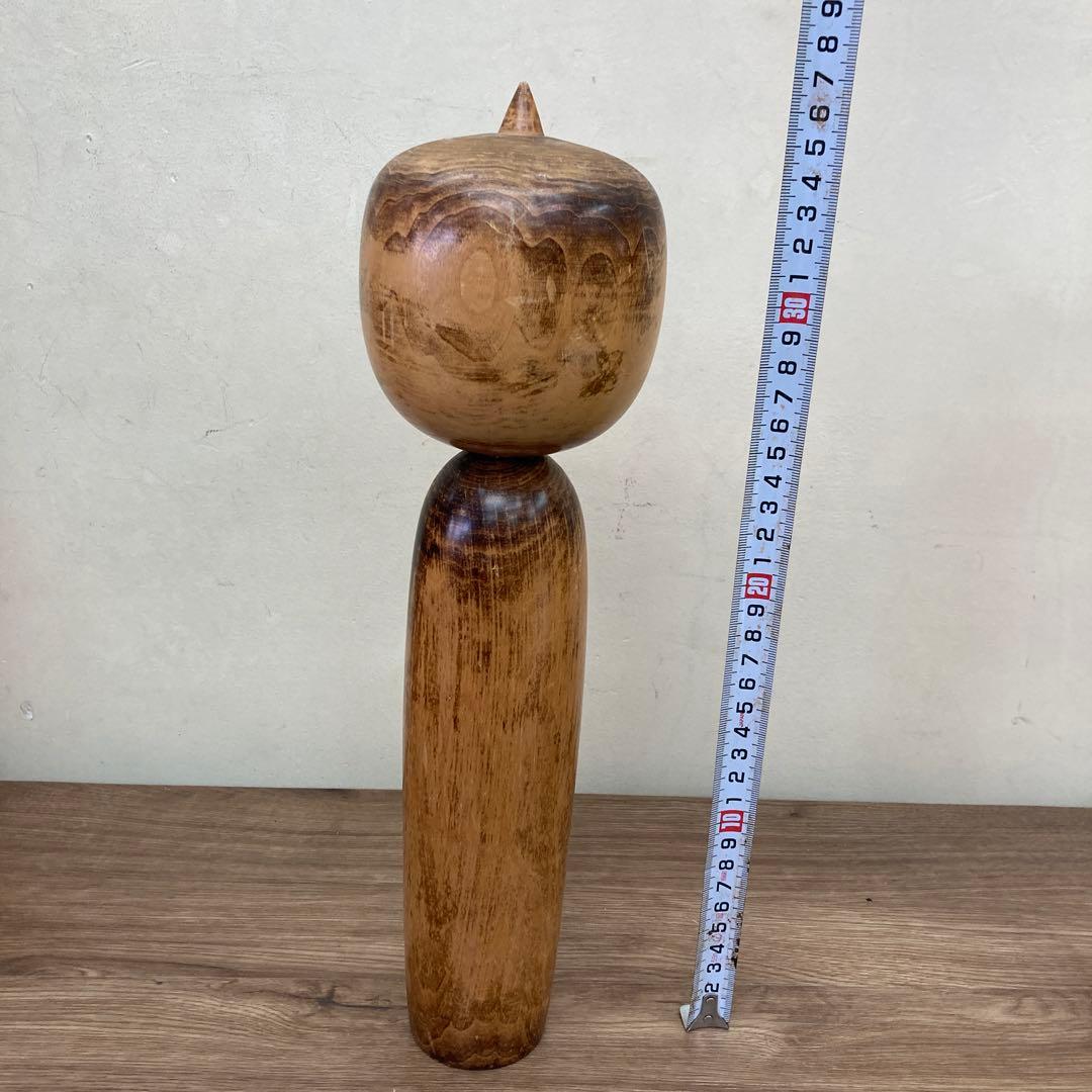 D-3 【味のある経年美】伝統工芸 木製 こけし 2体セット 素地 木地山