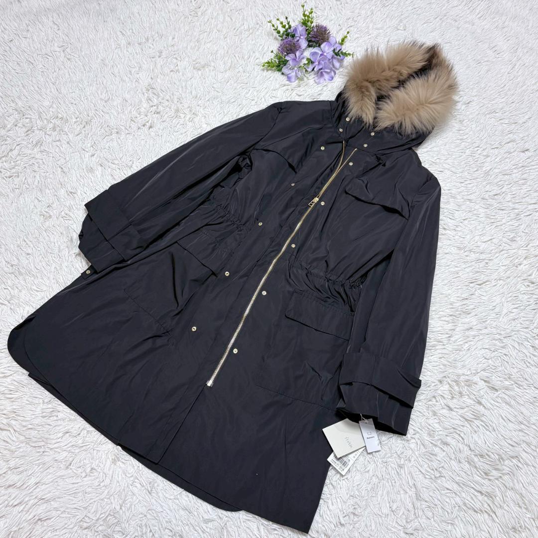 新品未使用　自由区 ファー ロングコート ライナー付　モッズコート　46