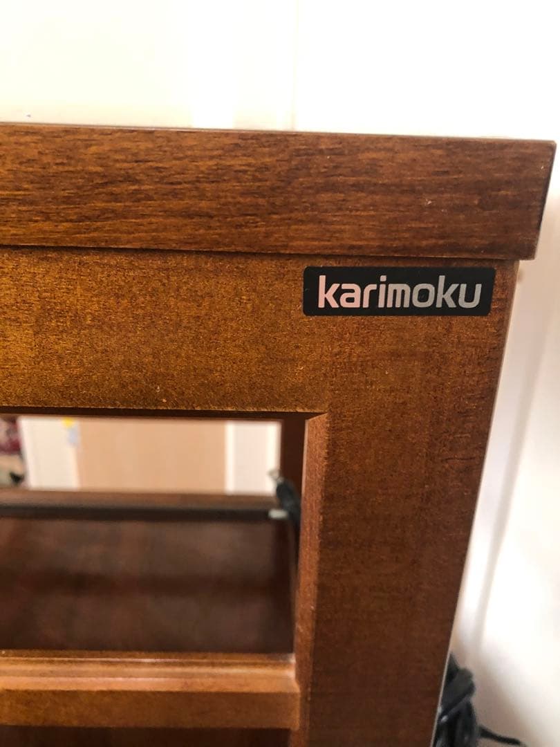 Kazカリモク　キッチンラック レンジ/炊飯器棚44x105x45