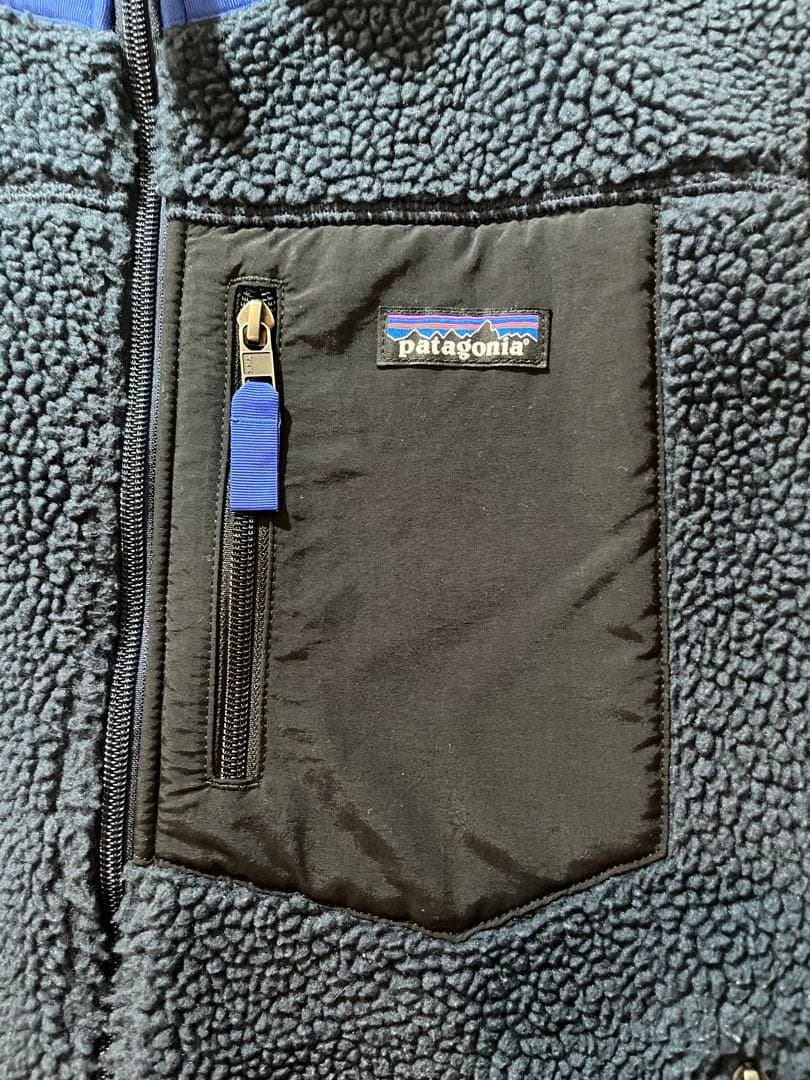 【美品】東出昌大着用Patagonia レトロxベスト（M）ブラック/ブルー