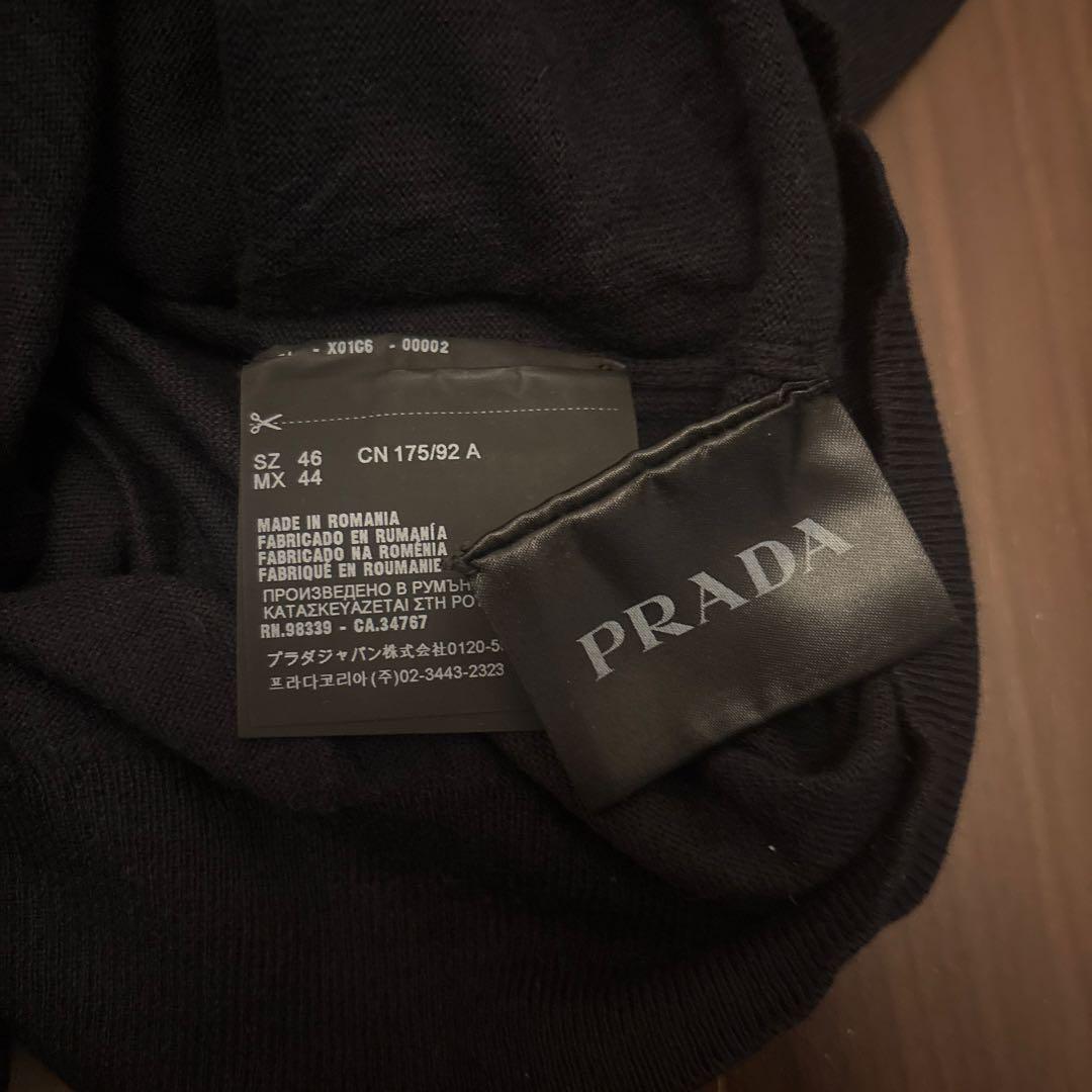 み*と様 PRADA 黒 ニットセーター 46 Lサイズ　薄手
