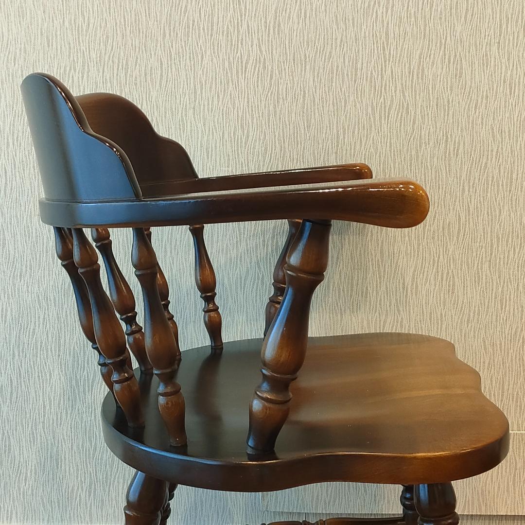 飛騨産業　アームチェア　ダイニングチェア　持ち手　ろくろ脚①