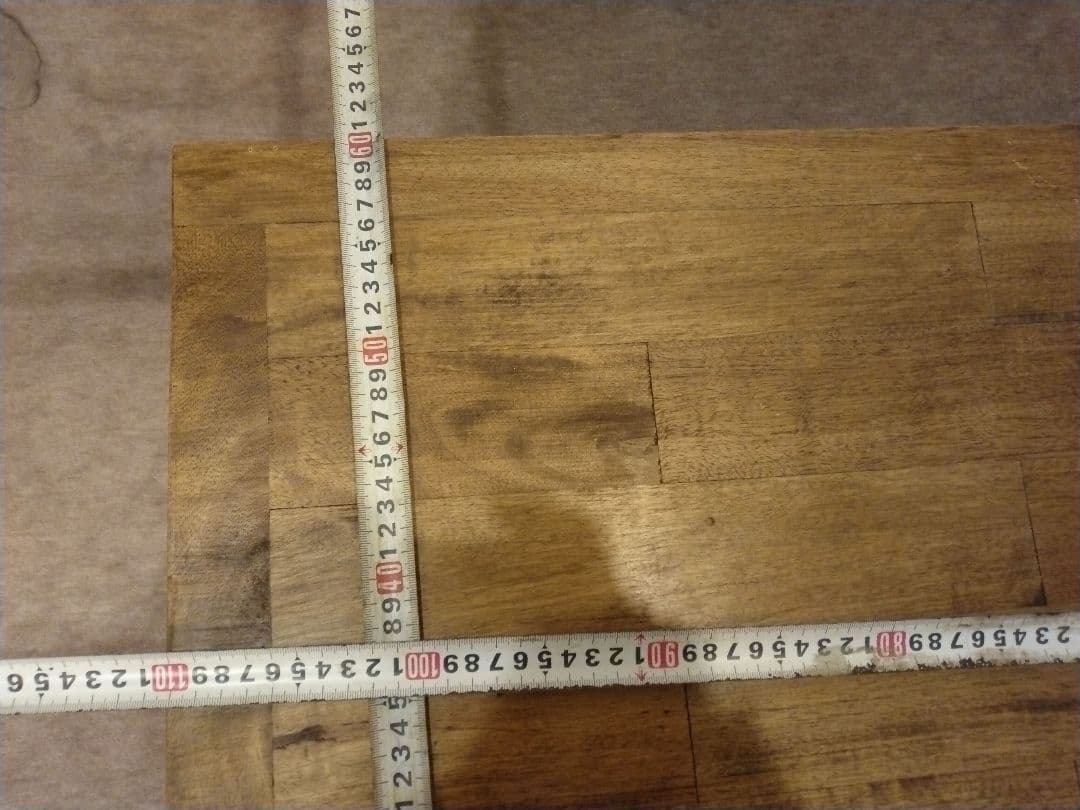 木製＆スチールセンターテーブル キャスター付き