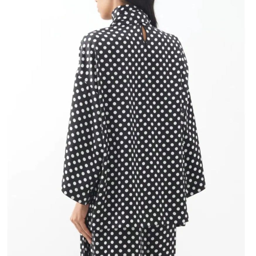 極美品✨ サンローラン　近年モデル　ドット ブラウス　ボウタイ　リボン　ゆったり
