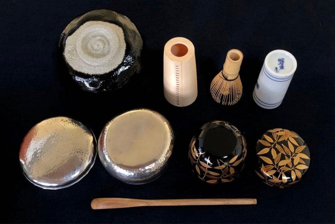 《R》茶道具 根来 茶箱 お茶道具 仕覆付 木製漆器　250827G3