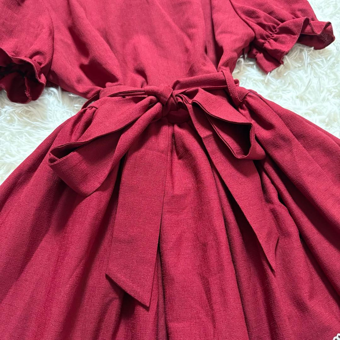 ロリータワンピース ウエストリボン 銀ボタン ゴスロリ かわいい