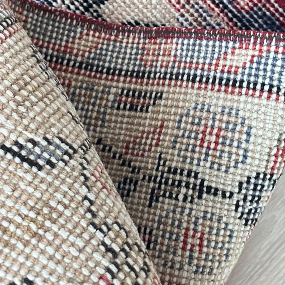 レッド64×222フローラル　ミルキー　ランナー　ロング　トルコヴィンテージラグ