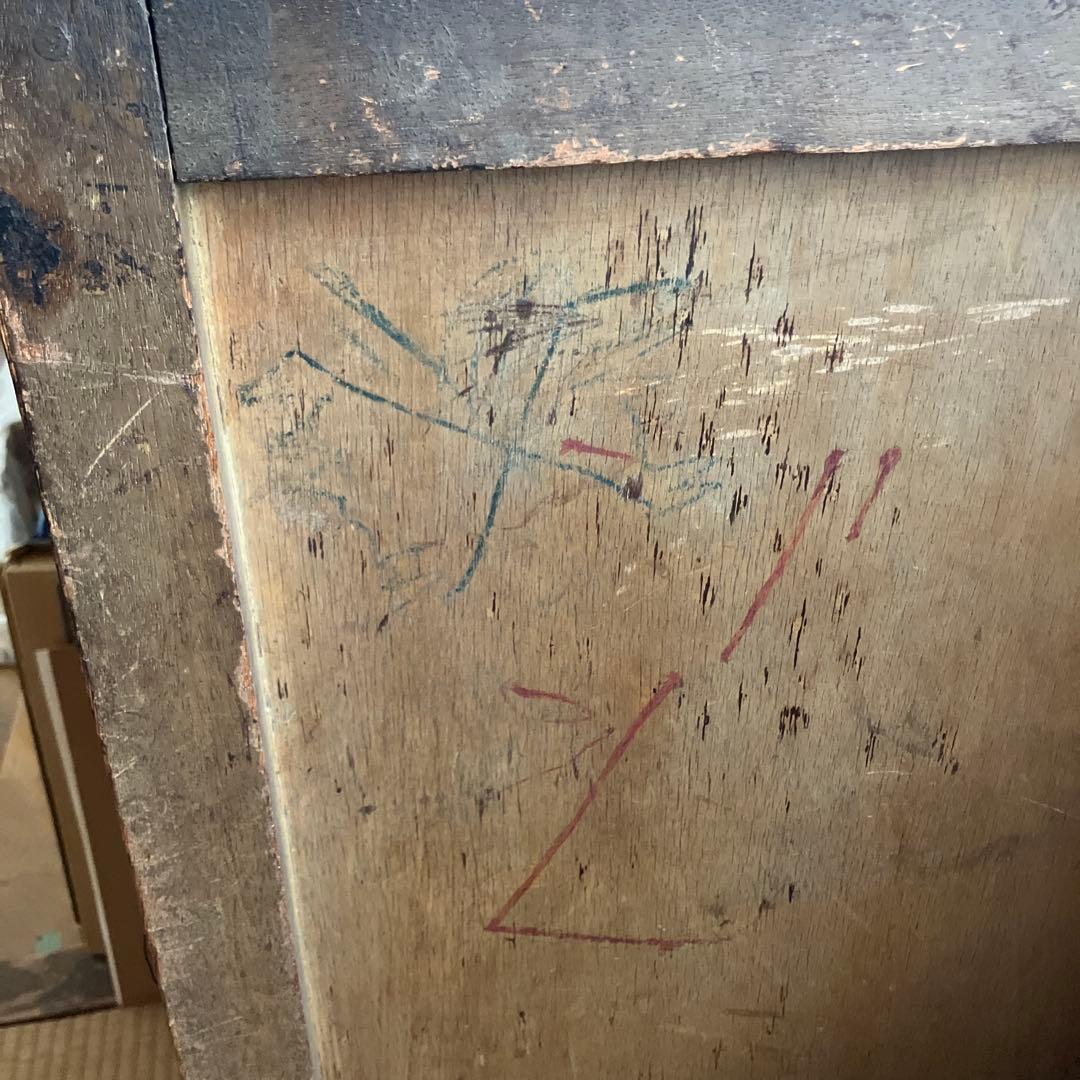 ヴィンテージ　昭和木製　大小7段引き出し