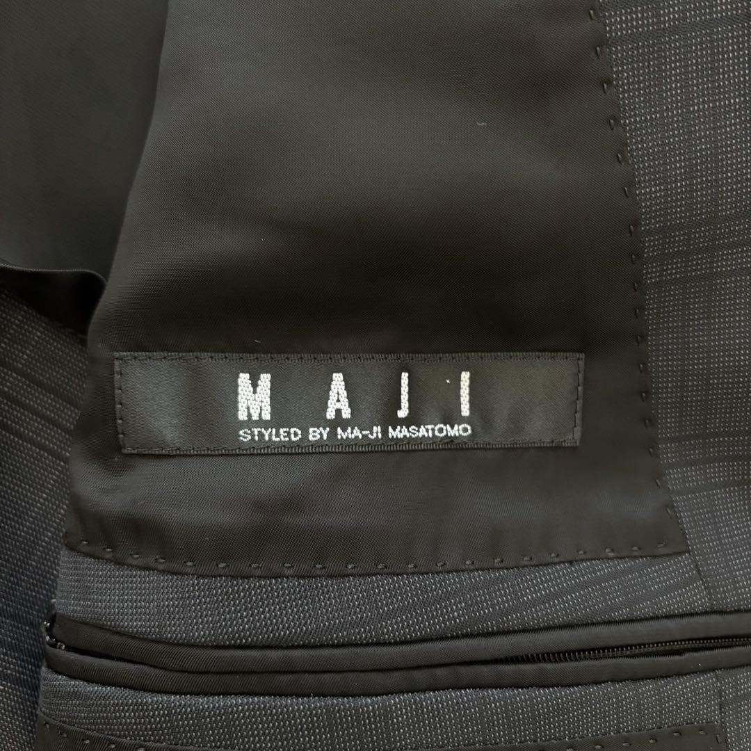 【美品】MAJI スリーピース スーツ A6 L チャコール チェック シルク混