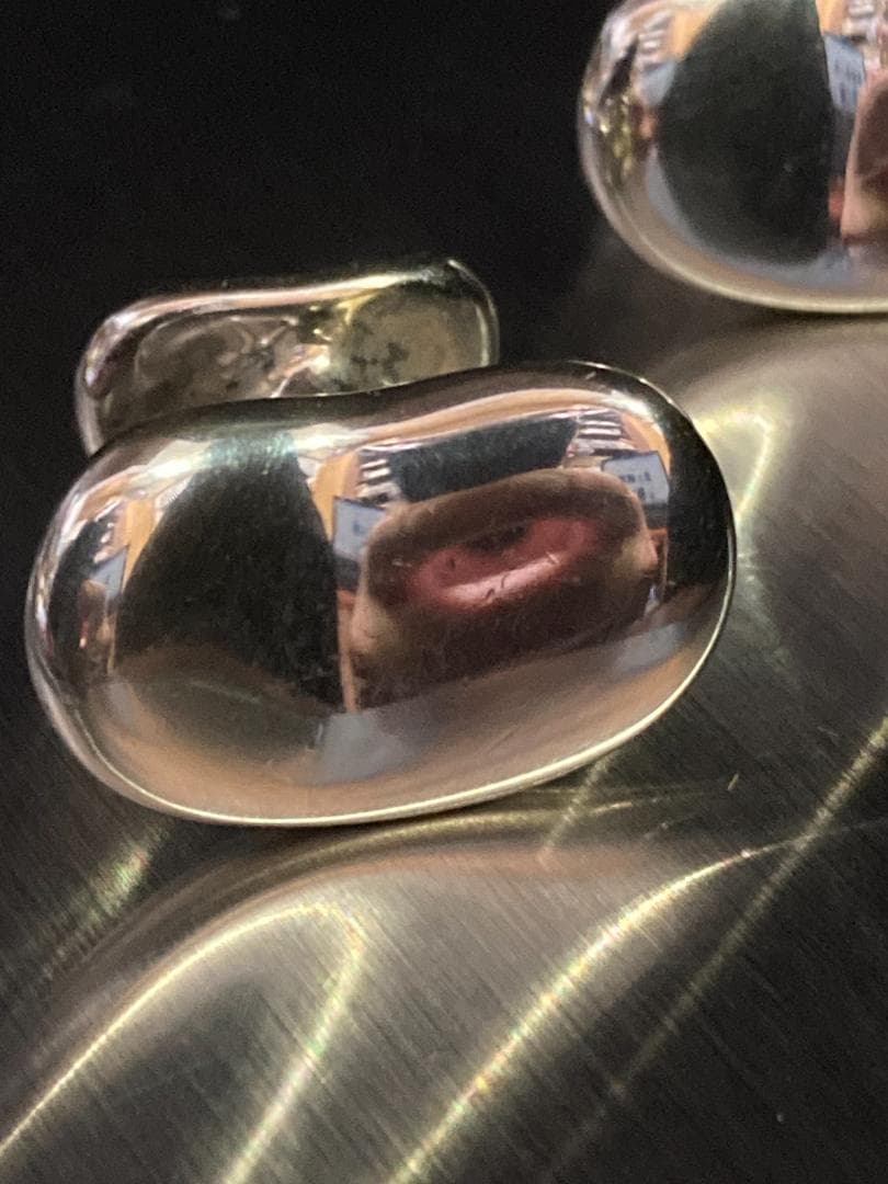 美品 ティファニー ビーンズ カフス ラージ エルサペレッティ シルバー